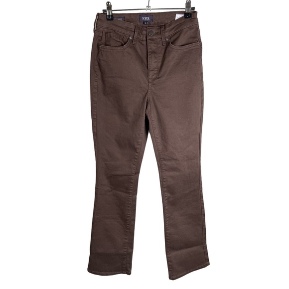 NYDJ High Rise Billie Mini Bootcut Jean - Coffee Bean SIZE TALL 0 - Picture 3 of 9